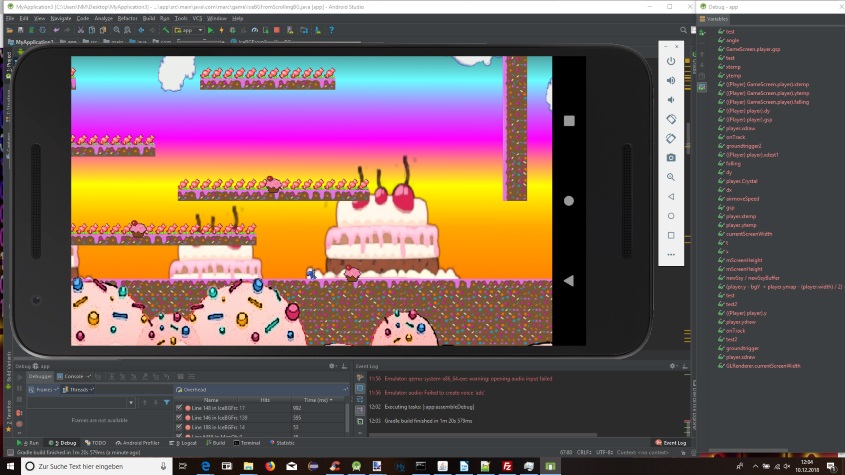 Screenshots of game